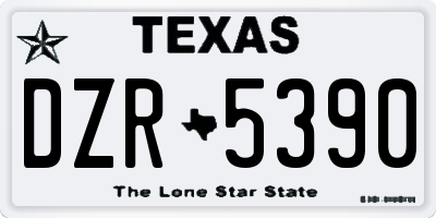 TX license plate DZR5390