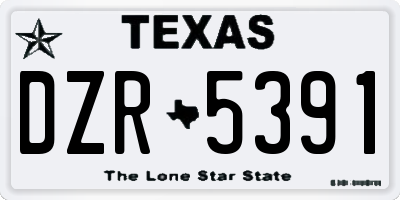 TX license plate DZR5391