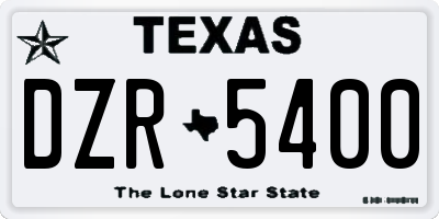TX license plate DZR5400