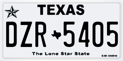 TX license plate DZR5405