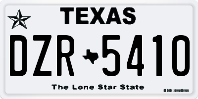 TX license plate DZR5410