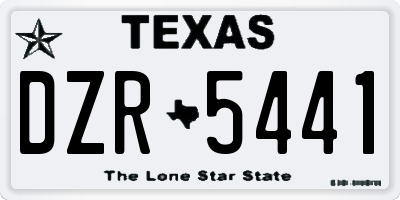 TX license plate DZR5441