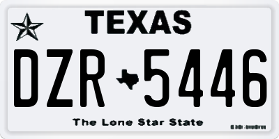 TX license plate DZR5446