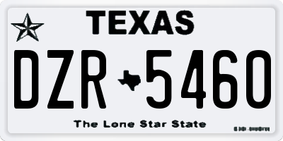 TX license plate DZR5460