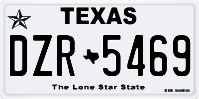 TX license plate DZR5469