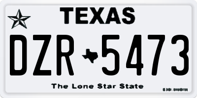 TX license plate DZR5473
