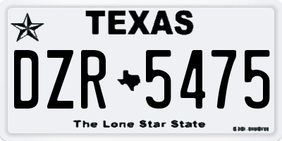 TX license plate DZR5475