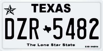 TX license plate DZR5482