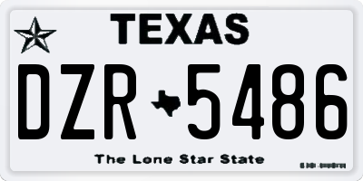 TX license plate DZR5486