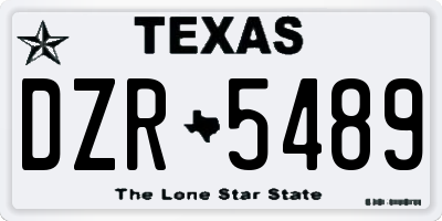 TX license plate DZR5489