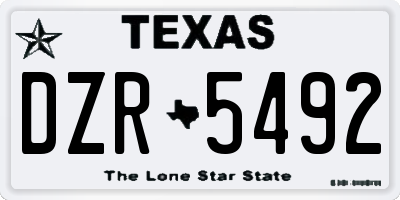 TX license plate DZR5492