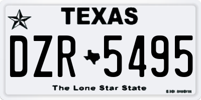 TX license plate DZR5495