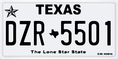 TX license plate DZR5501