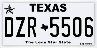 TX license plate DZR5506