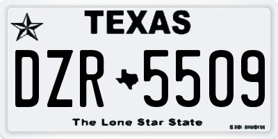 TX license plate DZR5509