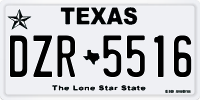TX license plate DZR5516