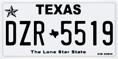 TX license plate DZR5519