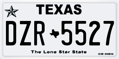 TX license plate DZR5527