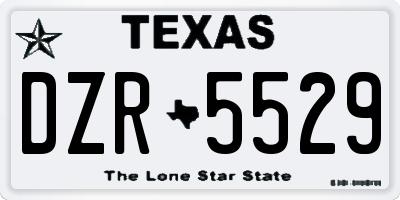 TX license plate DZR5529