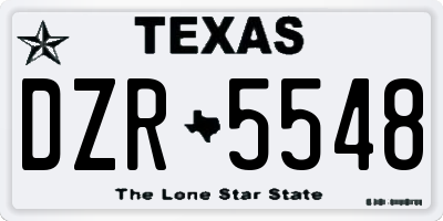 TX license plate DZR5548