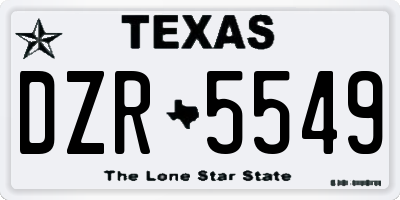 TX license plate DZR5549