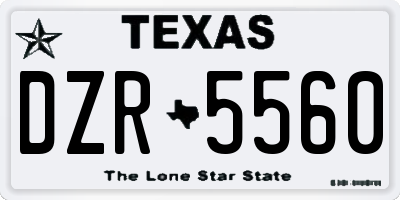 TX license plate DZR5560