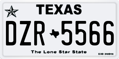 TX license plate DZR5566