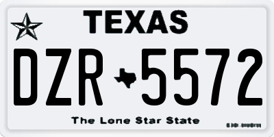 TX license plate DZR5572