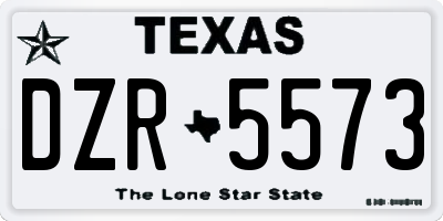 TX license plate DZR5573