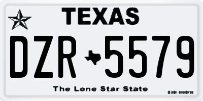 TX license plate DZR5579