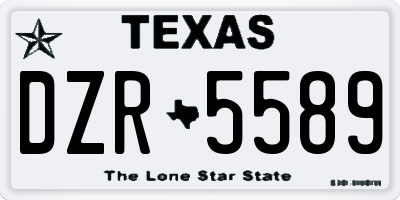 TX license plate DZR5589