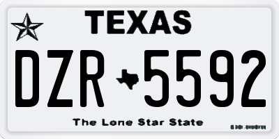 TX license plate DZR5592