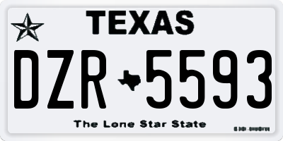 TX license plate DZR5593