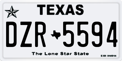TX license plate DZR5594