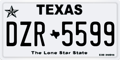 TX license plate DZR5599