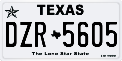TX license plate DZR5605