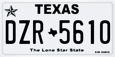TX license plate DZR5610