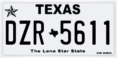 TX license plate DZR5611