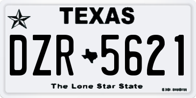 TX license plate DZR5621