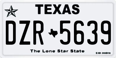 TX license plate DZR5639