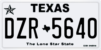 TX license plate DZR5640
