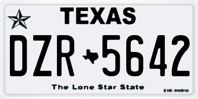 TX license plate DZR5642