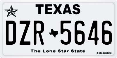 TX license plate DZR5646