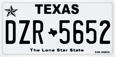 TX license plate DZR5652