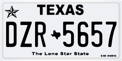 TX license plate DZR5657