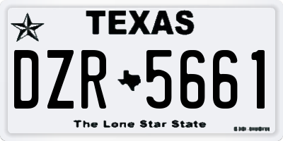 TX license plate DZR5661