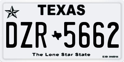 TX license plate DZR5662