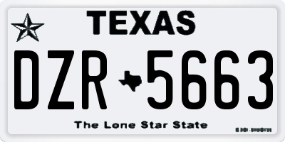 TX license plate DZR5663