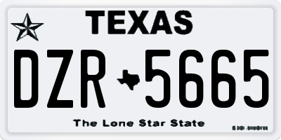 TX license plate DZR5665