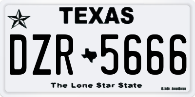 TX license plate DZR5666